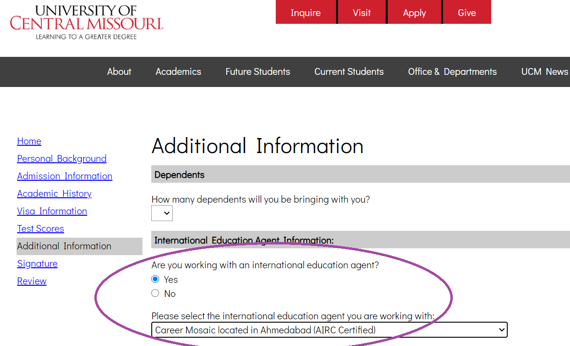 University of Central Missouri step 1